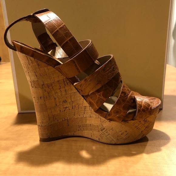 Michael Kors NEW in Box Sz 38 Croc Wedge - Picture 3 of 8